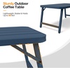 image:imageVINGLI Outdoor Folding Coffee Table Rectangle Drainable Iron Patio Table for Balcony Porch and Living Room BlueBlue