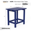 image:imageVINGLI Outdoor Patio Side Table Poly Lumber Weather Resistant Adirondack Side Table End Tables for Outdoor Indoor Living Room Bedroom Patio and GardenGreyNavy Blue