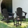 image:imageVINGLI Outdoor Patio Side Table Poly Lumber Weather Resistant Adirondack Side Table End Tables for Outdoor Indoor Living Room Bedroom Patio and GardenGreyBlack