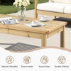 image:imageVINGLI Outdoor Wood Coffee Table 35 Farmhouse Side Table for Patio Solid Cedar Wood Accent Table with Slatted Tabletop WeatherResistant End Table for Garden Poolside Lawn Living Room BrownWood