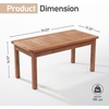 image:imageVINGLI Outdoor Wood Coffee Table 35 Farmhouse Side Table for Patio Solid Cedar Wood Accent Table with Slatted Tabletop WeatherResistant End Table for Garden Poolside Lawn Living Room BrownBrown
