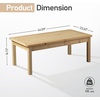 image:imageVINGLI Outdoor Wood Coffee Table 35 Farmhouse Side Table for Patio Solid Cedar Wood Accent Table with Slatted Tabletop WeatherResistant End Table for Garden Poolside Lawn Living Room BrownWood