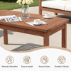 image:imageVINGLI Outdoor Wood Coffee Table 35 Farmhouse Side Table for Patio Solid Cedar Wood Accent Table with Slatted Tabletop WeatherResistant End Table for Garden Poolside Lawn Living Room BrownBrown