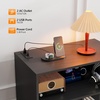 image:imageVINGLI Record Player Stand with Open Vinyl Storage MidCentury Album Storage Table with LED Light up to 300 Albums Vinyl Record Player Shelf with Power Outlet for Living Room Grey OakBlack
