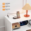 image:imageVINGLI Record Player Stand with Open Vinyl Storage MidCentury Album Storage Table with LED Light up to 300 Albums Vinyl Record Player Shelf with Power Outlet for Living Room Grey OakWhite
