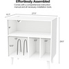 image:imageVINGLI Record Player Stand with Open Vinyl Storage MidCentury Album Storage Table with LED Light up to 300 Albums Vinyl Record Player Shelf with Power Outlet for Living Room Grey OakWhite
