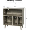 image:imageVINGLI Record Player Stand with Open Vinyl Storage MidCentury Album Storage Table with LED Light up to 300 Albums Vinyl Record Player Shelf with Power Outlet for Living Room Grey OakGrey Oak