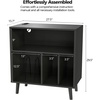 image:imageVINGLI Record Player Stand with Open Vinyl Storage MidCentury Album Storage Table with LED Light up to 300 Albums Vinyl Record Player Shelf with Power Outlet for Living Room Grey OakBlack