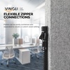 image:imageVINGLI Room Divider Screen Freestanding Privacy Partition Wall Zipper Connected Panels with Wheels Office Space Separator Light Gray 3 PanelLight Gray