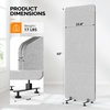 image:imageVINGLI Room Divider Screen Freestanding Privacy Partition Wall Zipper Connected Panels with Wheels Office Space Separator Light Gray 3 PanelLight Gray