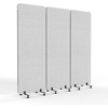 image:imageVINGLI Room Divider Screen Freestanding Privacy Partition Wall Zipper Connected Panels with Wheels Office Space Separator Light Gray 3 PanelLight Gray