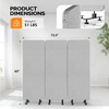 image:imageVINGLI Room Divider Screen Freestanding Privacy Partition Wall Zipper Connected Panels with Wheels Office Space Separator Light Gray 3 PanelLight Gray