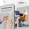 image:imageVINGLI Room Divider Screen Freestanding Privacy Partition Wall Zipper Connected Panels with Wheels Office Space Separator Light Gray 3 PanelLight Gray
