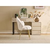 image:imageVINGLI ShellShaped Teddy Fleece Accent Vanity Chair with BackComfy Blue and Gold Desk Chair No WheelsCute Small Pearl Deco PillowGift for GirlsWomenfor MakeupOfficeDiningNailSewingBedroomKhaki