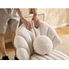 image:imageVINGLI ShellShaped Teddy Fleece Accent Vanity Chair with BackComfy Blue and Gold Desk Chair No WheelsCute Small Pearl Deco PillowGift for GirlsWomenfor MakeupOfficeDiningNailSewingBedroomKhaki