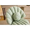 image:imageVINGLI ShellShaped Teddy Fleece Accent Vanity Chair with BackComfy Blue and Gold Desk Chair No WheelsCute Small Pearl Deco PillowGift for GirlsWomenfor MakeupOfficeDiningNailSewingBedroomGreen