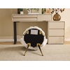 image:imageVINGLI ShellShaped Teddy Fleece Accent Vanity Chair with BackComfy Blue and Gold Desk Chair No WheelsCute Small Pearl Deco PillowGift for GirlsWomenfor MakeupOfficeDiningNailSewingBedroomKhaki