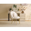 image:imageVINGLI ShellShaped Teddy Fleece Accent Vanity Chair with BackComfy Blue and Gold Desk Chair No WheelsCute Small Pearl Deco PillowGift for GirlsWomenfor MakeupOfficeDiningNailSewingBedroomKhaki