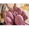image:imageVINGLI ShellShaped Teddy Fleece Accent Vanity Chair with BackComfy Blue and Gold Desk Chair No WheelsCute Small Pearl Deco PillowGift for GirlsWomenfor MakeupOfficeDiningNailSewingBedroomPurple