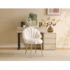 image:imageVINGLI ShellShaped Teddy Fleece Accent Vanity Chair with BackComfy Blue and Gold Desk Chair No WheelsCute Small Pearl Deco PillowGift for GirlsWomenfor MakeupOfficeDiningNailSewingBedroomKhaki
