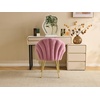 image:imageVINGLI ShellShaped Teddy Fleece Accent Vanity Chair with BackComfy Blue and Gold Desk Chair No WheelsCute Small Pearl Deco PillowGift for GirlsWomenfor MakeupOfficeDiningNailSewingBedroomPurple