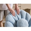 image:imageVINGLI ShellShaped Teddy Fleece Accent Vanity Chair with BackComfy Blue and Gold Desk Chair No WheelsCute Small Pearl Deco PillowGift for GirlsWomenfor MakeupOfficeDiningNailSewingBedroomBlue