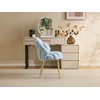 image:imageVINGLI ShellShaped Teddy Fleece Accent Vanity Chair with BackComfy Blue and Gold Desk Chair No WheelsCute Small Pearl Deco PillowGift for GirlsWomenfor MakeupOfficeDiningNailSewingBedroomBlue