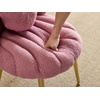 image:imageVINGLI ShellShaped Teddy Fleece Accent Vanity Chair with BackComfy Blue and Gold Desk Chair No WheelsCute Small Pearl Deco PillowGift for GirlsWomenfor MakeupOfficeDiningNailSewingBedroomPurple