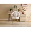 image:imageVINGLI ShellShaped Teddy Fleece Accent Vanity Chair with BackComfy Blue and Gold Desk Chair No WheelsCute Small Pearl Deco PillowGift for GirlsWomenfor MakeupOfficeDiningNailSewingBedroomKhaki