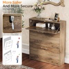 image:imageVINGLI Shoe Cabinet for Entryway Farmhouse Slim Shoe Rack Storage with 3 Flip Drawers Rustic Brown Top amp Washed White Body Narrow Hidden Shoe Organizer for Hallway 95 DepthWashed Grey