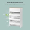 image:imageVINGLI Shoe Cabinet for Entryway Farmhouse Slim Shoe Rack Storage with 3 Flip Drawers Rustic Brown Top amp Washed White Body Narrow Hidden Shoe Organizer for Hallway 95 DepthWhite  Oak