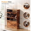 image:imageVINGLI Shoe Cabinet for Entryway Farmhouse Slim Shoe Rack Storage with 3 Flip Drawers Rustic Brown Top amp Washed White Body Narrow Hidden Shoe Organizer for Hallway 95 DepthRustic Brown