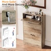 image:imageVINGLI Shoe Cabinet for Entryway Farmhouse Slim Shoe Rack Storage with 3 Flip Drawers Rustic Brown Top amp Washed White Body Narrow Hidden Shoe Organizer for Hallway 95 DepthWashed Gray