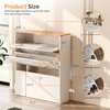 image:imageVINGLI Shoe Cabinet for Entryway Farmhouse Slim Shoe Rack Storage with 3 Flip Drawers Rustic Brown Top amp Washed White Body Narrow Hidden Shoe Organizer for Hallway 95 DepthWhite  Oak