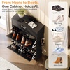 image:imageVINGLI Shoe Cabinet for Entryway Farmhouse Slim Shoe Rack Storage with 3 Flip Drawers Rustic Brown Top amp Washed White Body Narrow Hidden Shoe Organizer for Hallway 95 DepthBlack