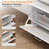image:imageVINGLI Shoe Cabinet for Entryway Farmhouse Slim Shoe Rack Storage with 3 Flip Drawers Rustic Brown Top amp Washed White Body Narrow Hidden Shoe Organizer for Hallway 95 DepthWhite  Oak
