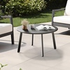 image:imageVINGLI Small Steel Outdoor Patio Coffee Table Weather Resistant Metal Outdoor Large Side Table for Patio Balcony Porch and Living Room Rectangle Black RectangleRound