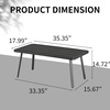 image:imageVINGLI Small Steel Outdoor Patio Coffee Table Weather Resistant Metal Outdoor Large Side Table for Patio Balcony Porch and Living Room Rectangle Black RectangleRectangle
