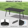 image:imageVINGLI Small Steel Outdoor Patio Coffee Table Weather Resistant Metal Outdoor Large Side Table for Patio Balcony Porch and Living Room Rectangle Black RectangleRectangle