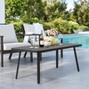 image:imageVINGLI Small Steel Outdoor Patio Coffee Table Weather Resistant Metal Outdoor Large Side Table for Patio Balcony Porch and Living Room Rectangle Black RectangleRectangle