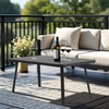 image:imageVINGLI Small Steel Outdoor Patio Coffee Table Weather Resistant Metal Outdoor Large Side Table for Patio Balcony Porch and Living Room Rectangle Black RectangleRectangle