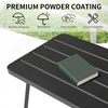 image:imageVINGLI Small Steel Outdoor Patio Coffee Table Weather Resistant Metal Outdoor Large Side Table for Patio Balcony Porch and Living Room Rectangle Black RectangleRectangle