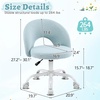 image:imageVINGLI Small Vanity Chair with Faux Fur Wheels for GirlsCute Adjustable Height Armless Office Desk Chair360Swivel Comfy Rolling for StudyMake up RoomSmall SpaceBlueLinen Light Blue