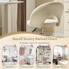 image:imageVINGLI Small Vanity Chair with Faux Fur Wheels for GirlsCute Adjustable Height Armless Office Desk Chair360Swivel Comfy Rolling for StudyMake up RoomSmall SpaceBlueLinen Light Yellow