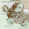image:imageVINGLI Small Vanity Chair with Faux Fur Wheels for GirlsCute Adjustable Height Armless Office Desk Chair360Swivel Comfy Rolling for StudyMake up RoomSmall SpaceBlueFurry Mint Green