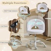 image:imageVINGLI Small Vanity Chair with Faux Fur Wheels for GirlsCute Adjustable Height Armless Office Desk Chair360Swivel Comfy Rolling for StudyMake up RoomSmall SpaceBlueFurry White