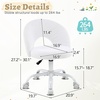 image:imageVINGLI Small Vanity Chair with Faux Fur Wheels for GirlsCute Adjustable Height Armless Office Desk Chair360Swivel Comfy Rolling for StudyMake up RoomSmall SpaceBlueFurry White