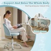 image:imageVINGLI Small Vanity Chair with Faux Fur Wheels for GirlsCute Adjustable Height Armless Office Desk Chair360Swivel Comfy Rolling for StudyMake up RoomSmall SpaceBlueLinen Light Blue