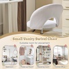 image:imageVINGLI Small Vanity Chair with Faux Fur Wheels for GirlsCute Adjustable Height Armless Office Desk Chair360Swivel Comfy Rolling for StudyMake up RoomSmall SpaceBlueFurry White