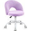 image:imageVINGLI Small Vanity Chair with Faux Fur Wheels for GirlsCute Adjustable Height Armless Office Desk Chair360Swivel Comfy Rolling for StudyMake up RoomSmall SpaceBlueFurry Purple